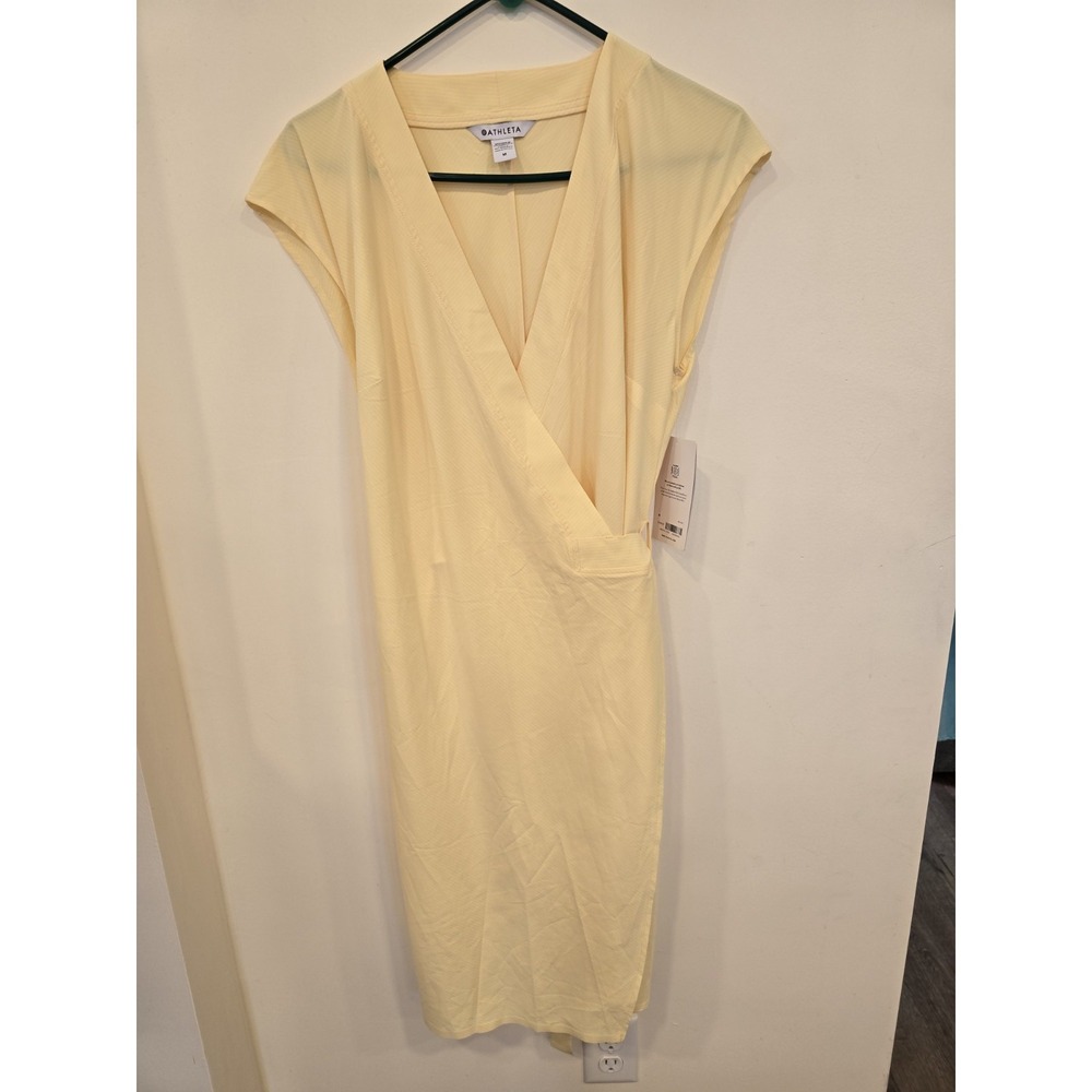Athleta Newport Wrap Dress Sleeveless Midi Size M Minimalist Clean Girl Elevated